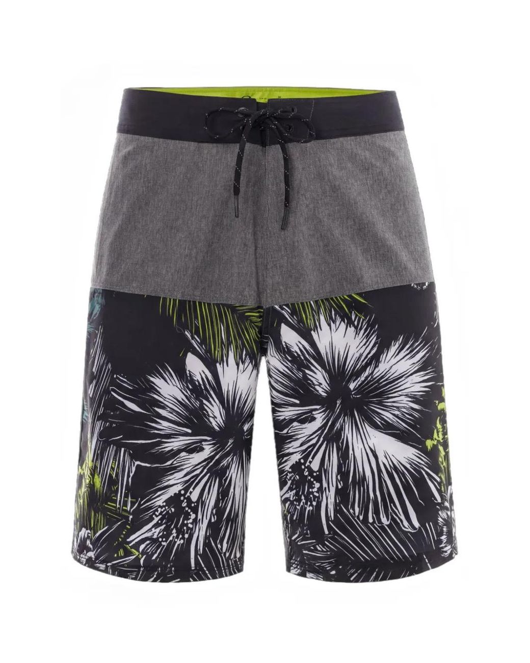 Oakley Gray Floral-Print Swim Shorts for men