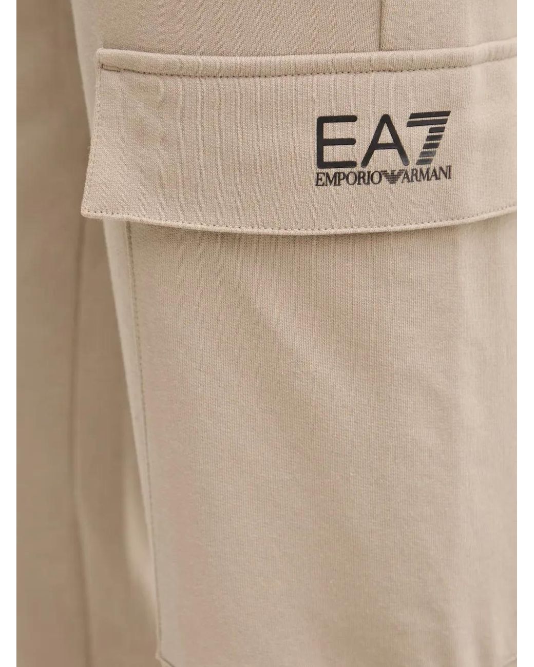 EA7 Natural Logo-Print Cargo Pants for men