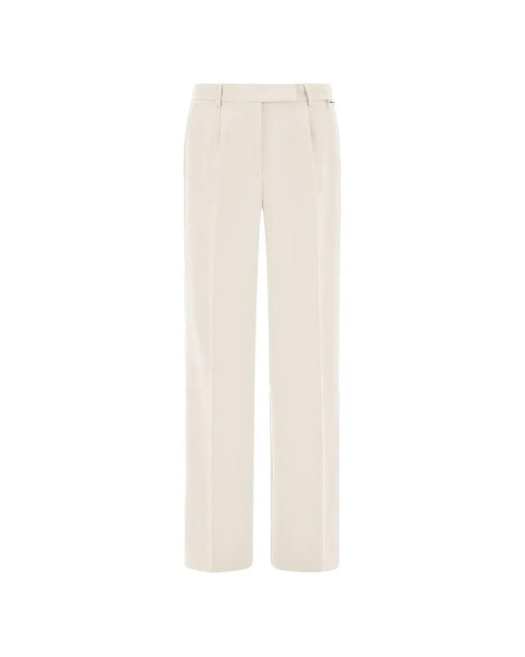 Herno White Pressed Creases Trousers