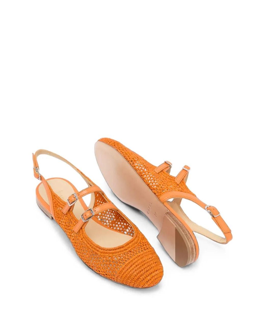 CAREL PARIS Orange Escarpins Balma En Raphia À Bride Arrière