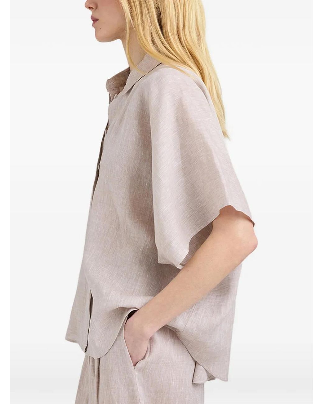 Momoní Pink Brooklyn Kimono-Sleeve Shirt
