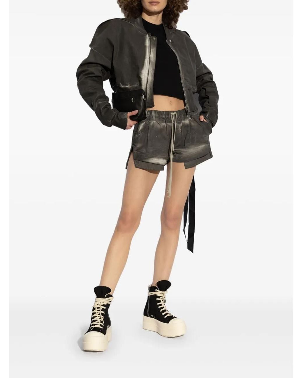 Rick Owens Black Bleach-Wash Jacket