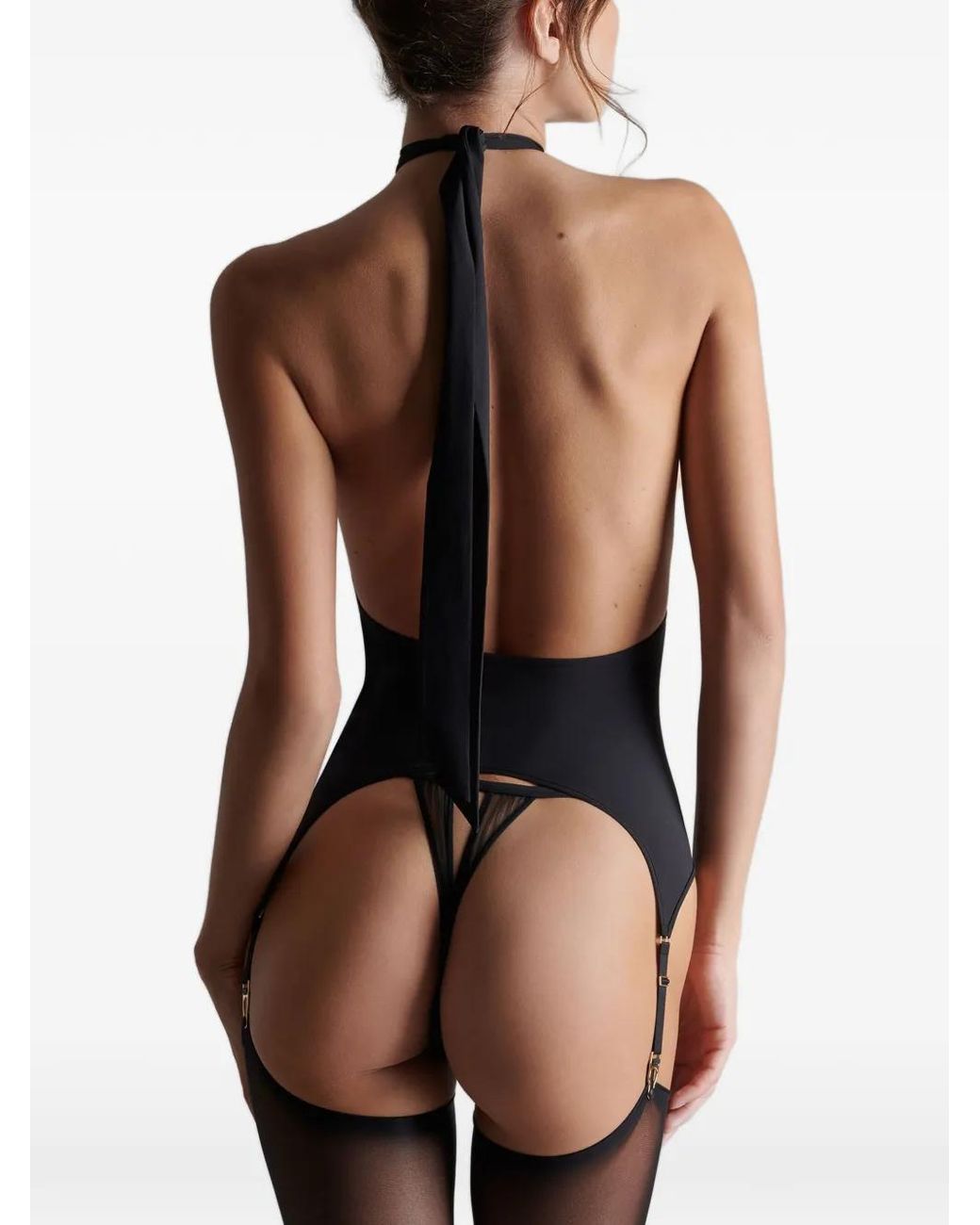 Scandale Black Nuit Fauve Suspender Top