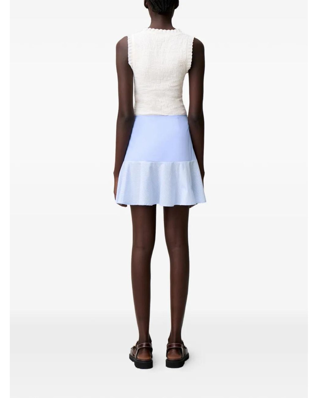 Claudie Pierlot Blue Short Printed Skirt