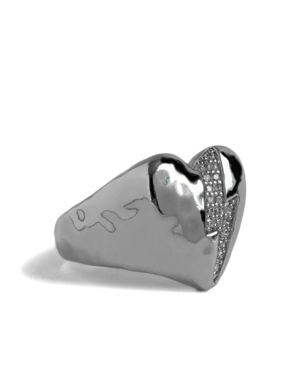 Zadig & Voltaire White Heartbreaker Flash Ring