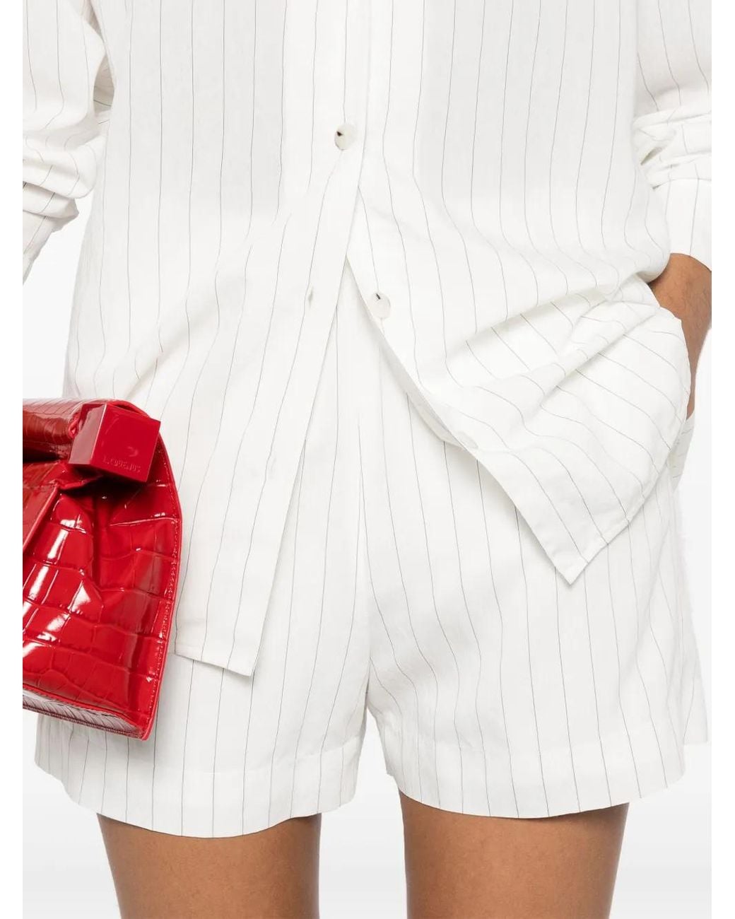 Nanushka White Striped Shorts