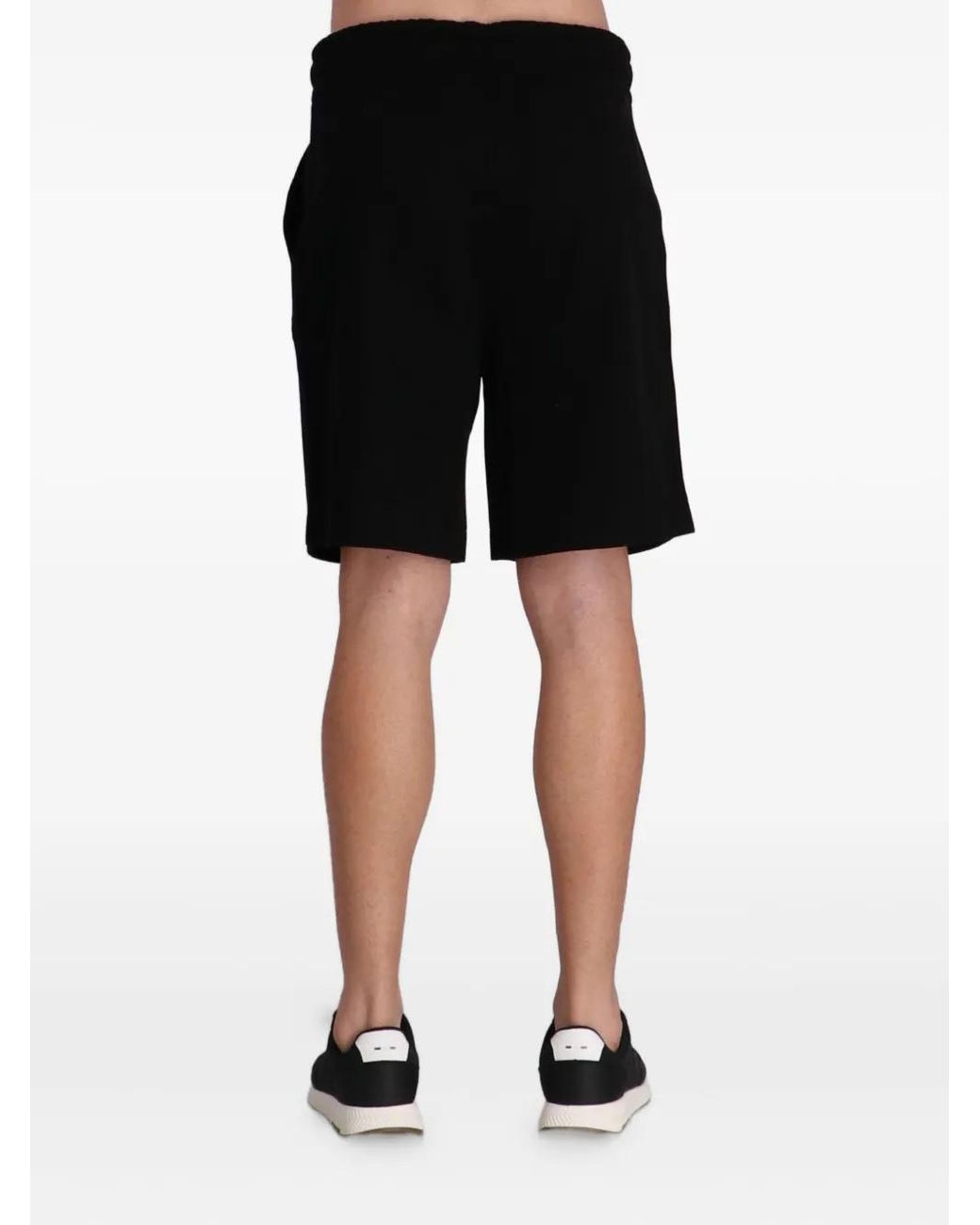 Boss Black Drawstring Cotton Shorts for men
