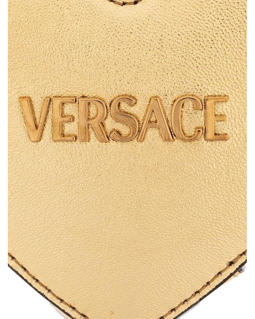 Versace Metallic Heart-Shaped Keyring