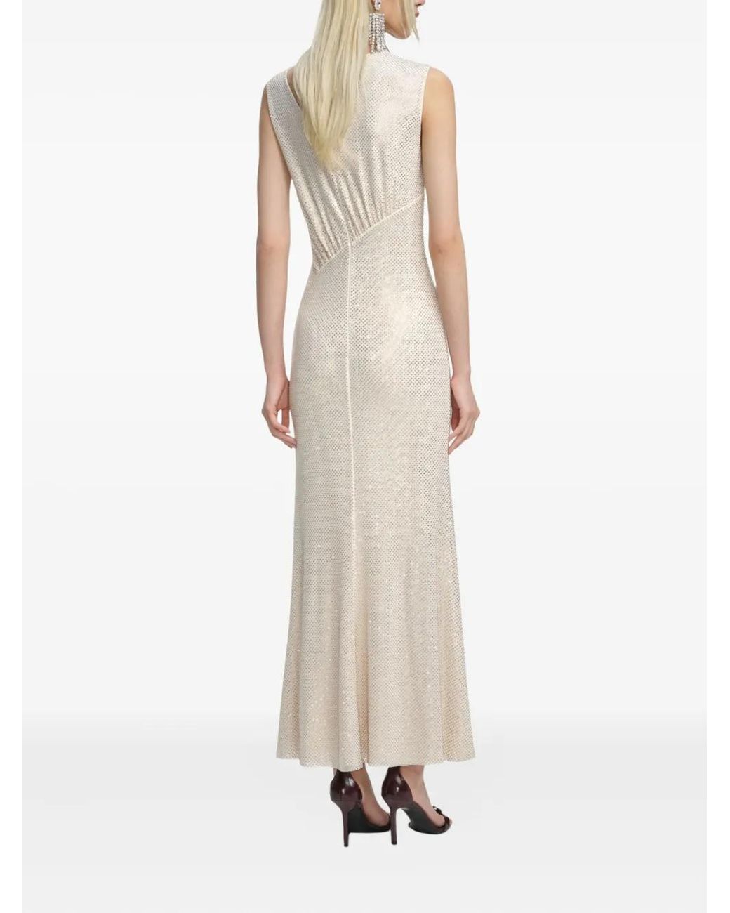 Self-Portrait White Embellished Cutout Midi Dress