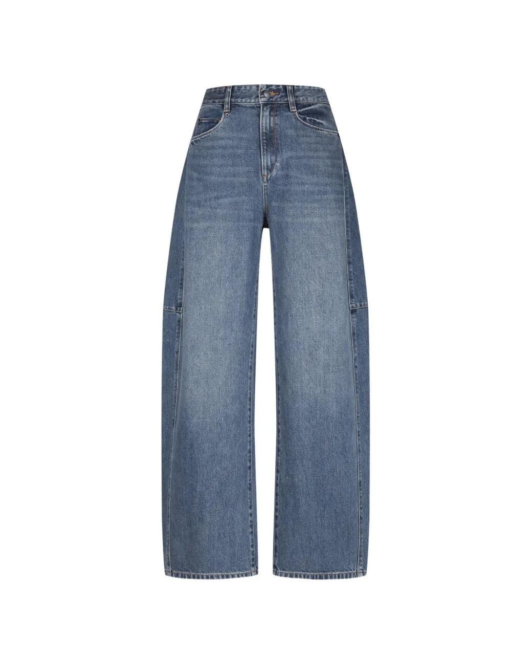 JNBY Blue Barrel-Leg Wide-Leg Jeans