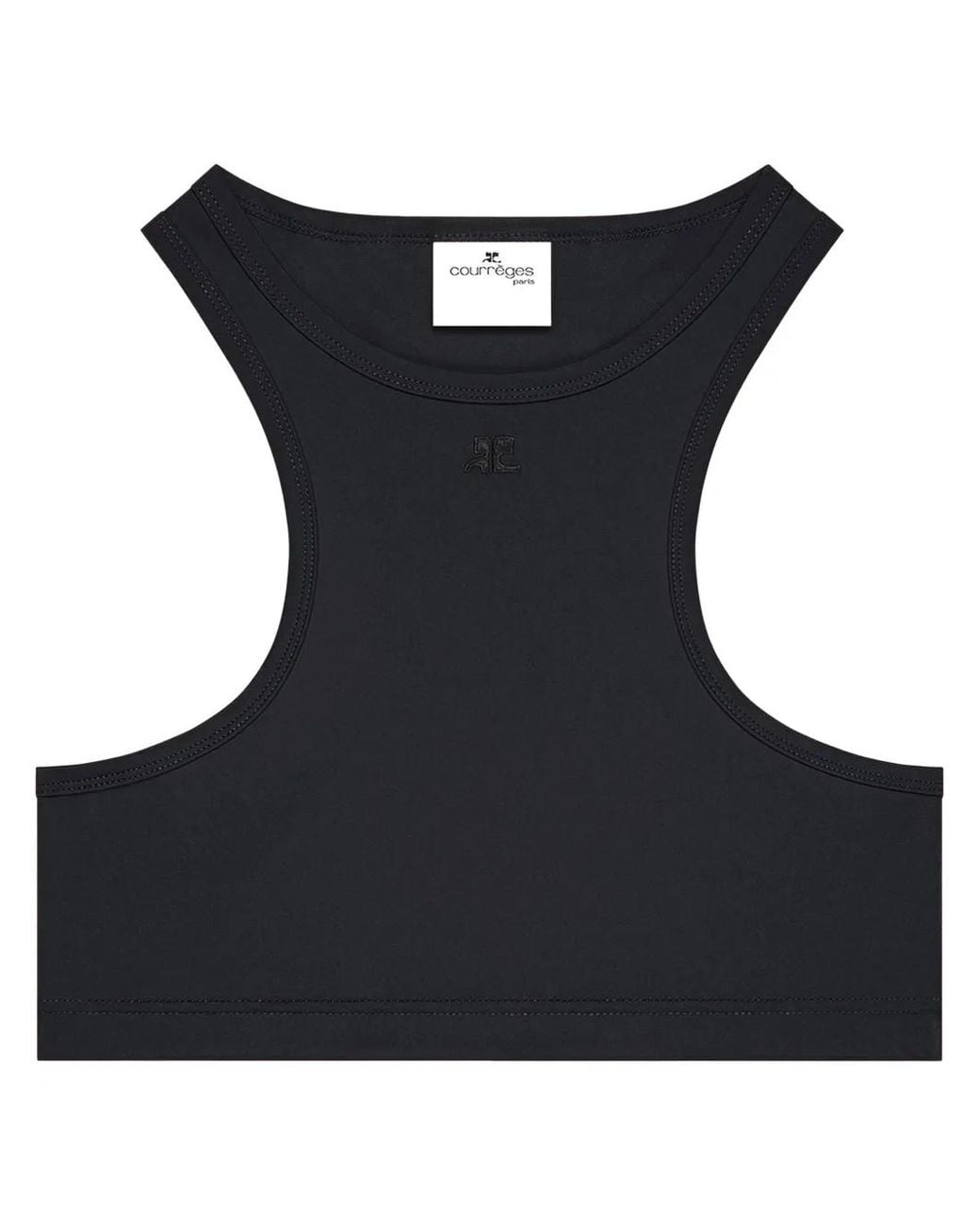 Courreges Black Racerback Crop Top