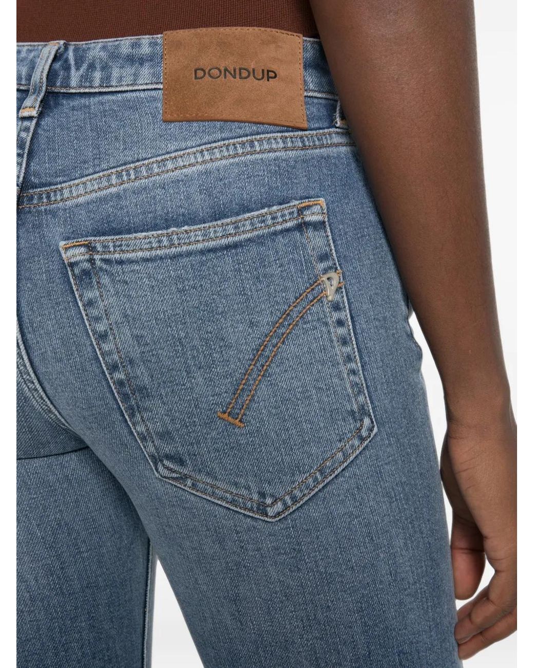 Dondup Blue Faded Slim-Fit Jeans