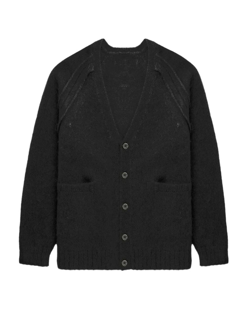 Undercover Black Buttoned Raglan-Sleeve Cardigan for men