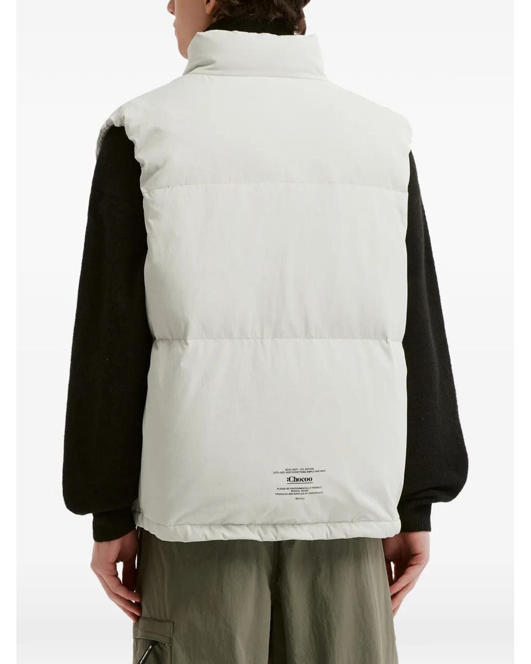 Chocoolate White Logo-Patch Padded Gilet for men