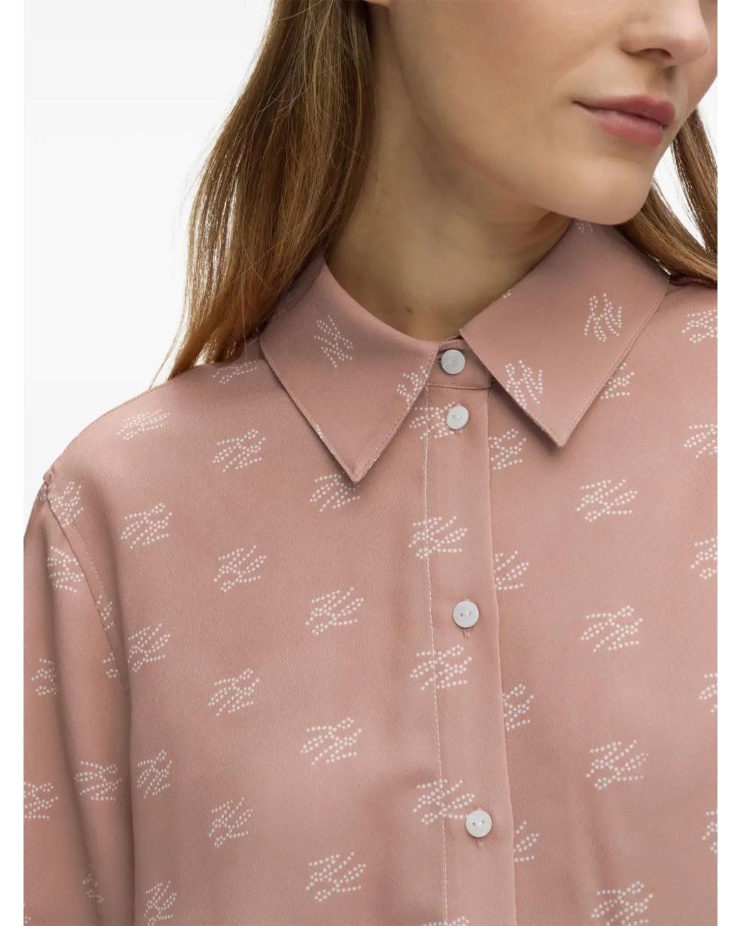 Karl Lagerfeld Pink Blouse Ample Imprimée