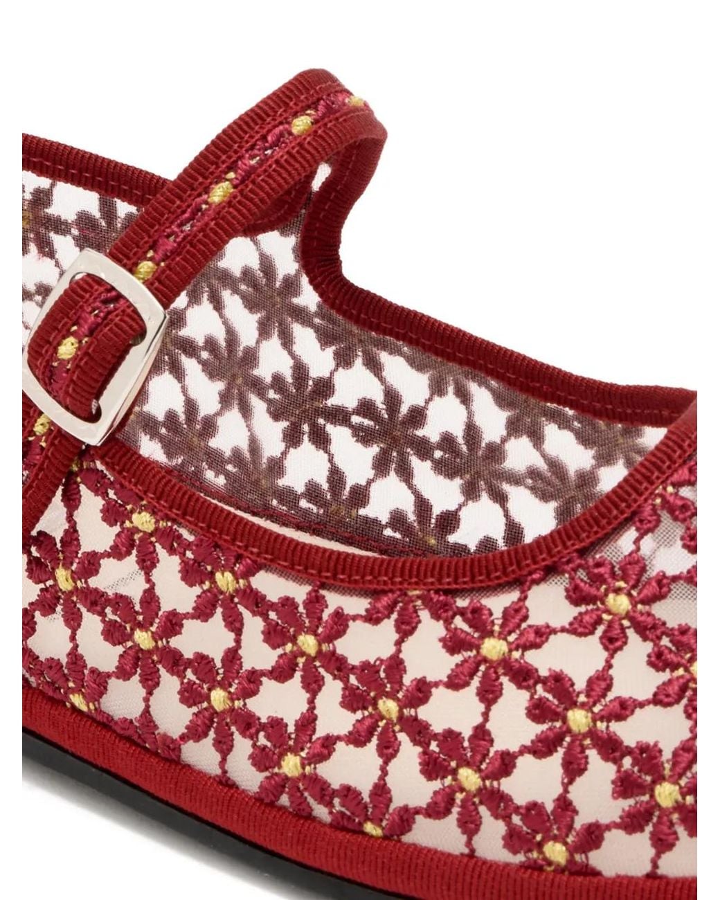 Capulet Bambina Rubina Floral-Embroidery Ballet Flats in Red | Lyst