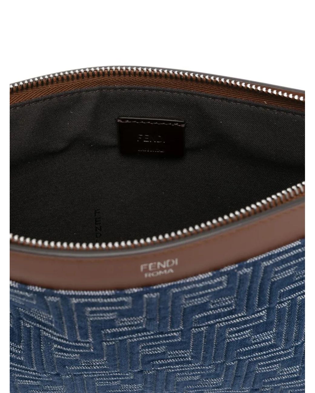 Fendi Blue Pouch Piatta Medium Ff for men