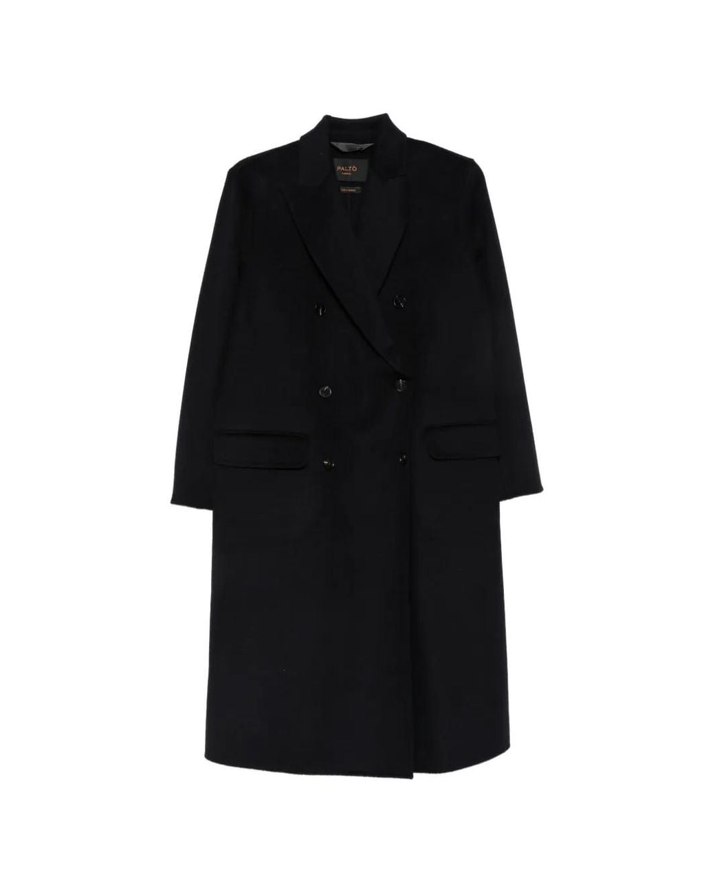 Paltò Black Double-Breasted Coat
