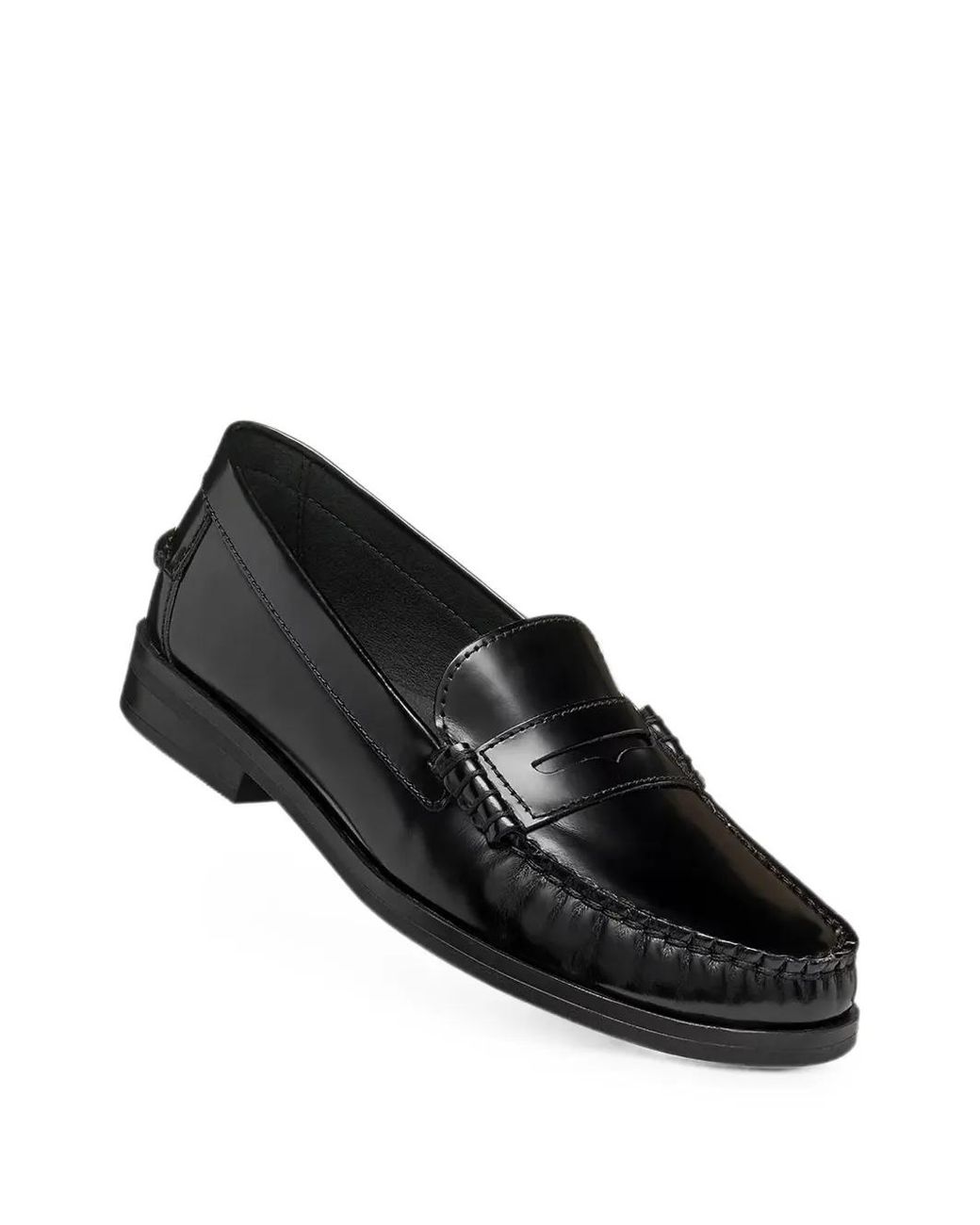 Geox Black Noemen Polished-Finish Penny Loafers
