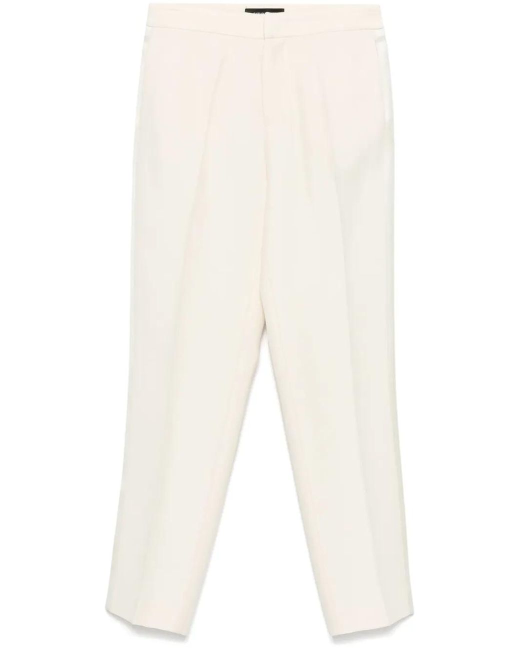 Fabiana Filippi White Satin-Trim Trousers