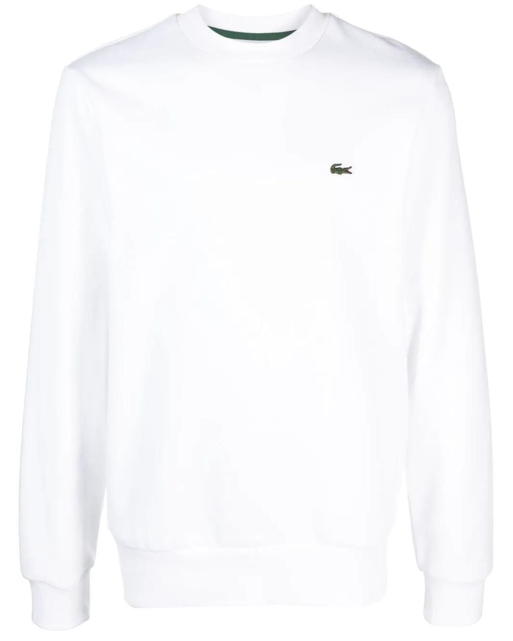 Lacoste White Logo-Embroidered Sweatshirt for men