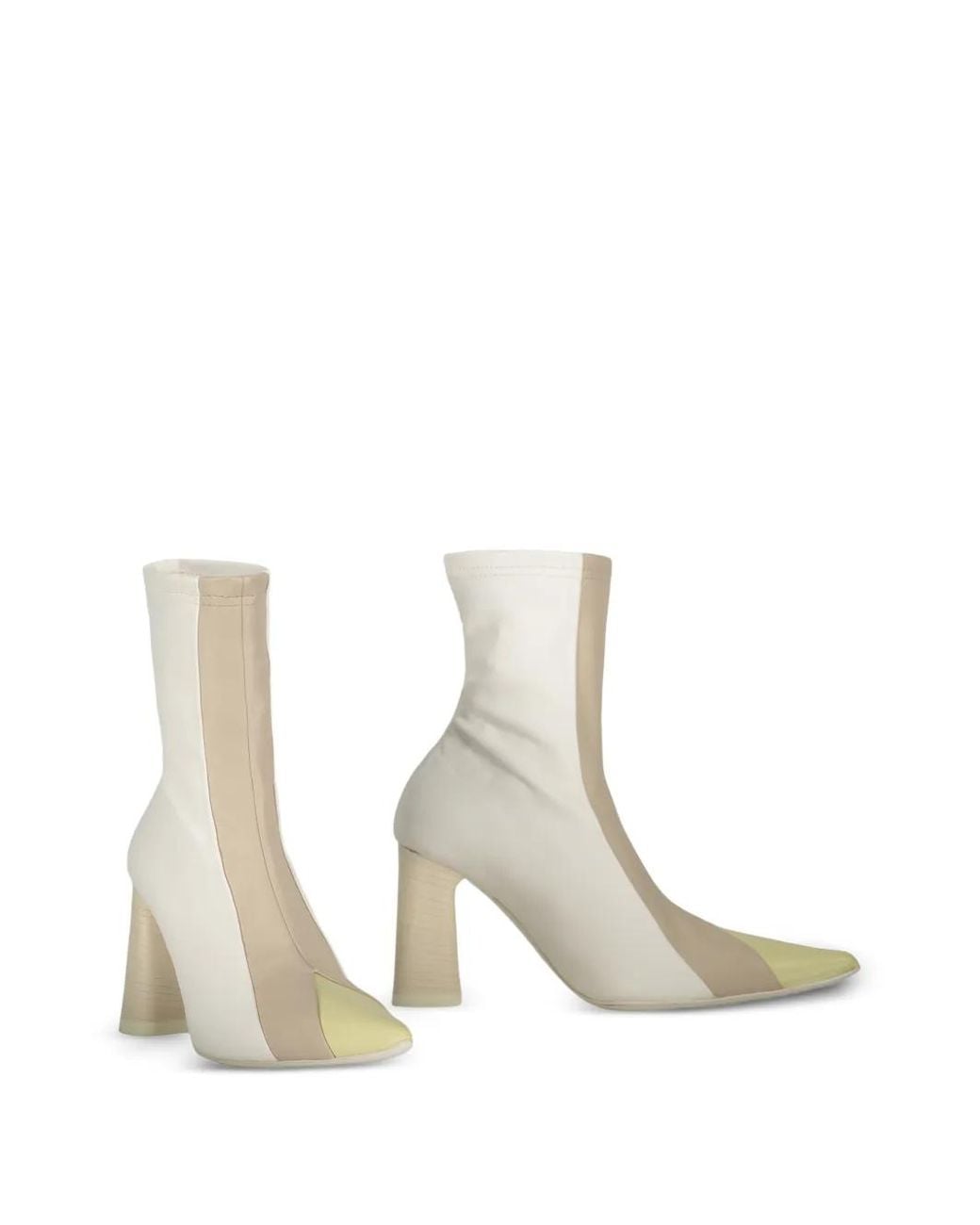 Ellery White Block-Heel Ankle Boots