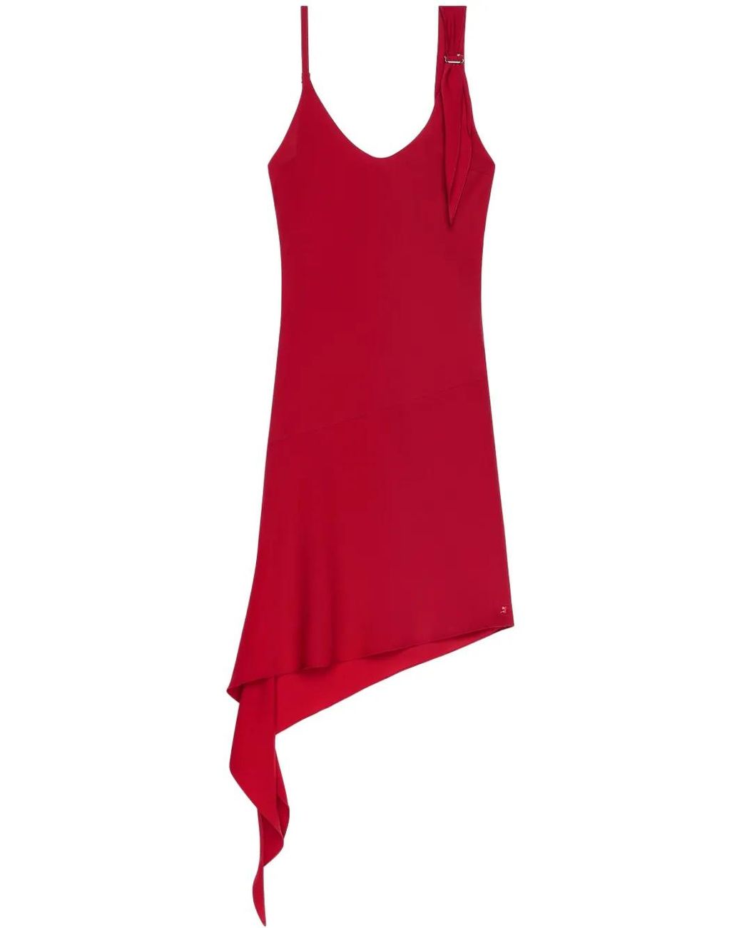 Courreges Red Asymmetrical Hem Dress