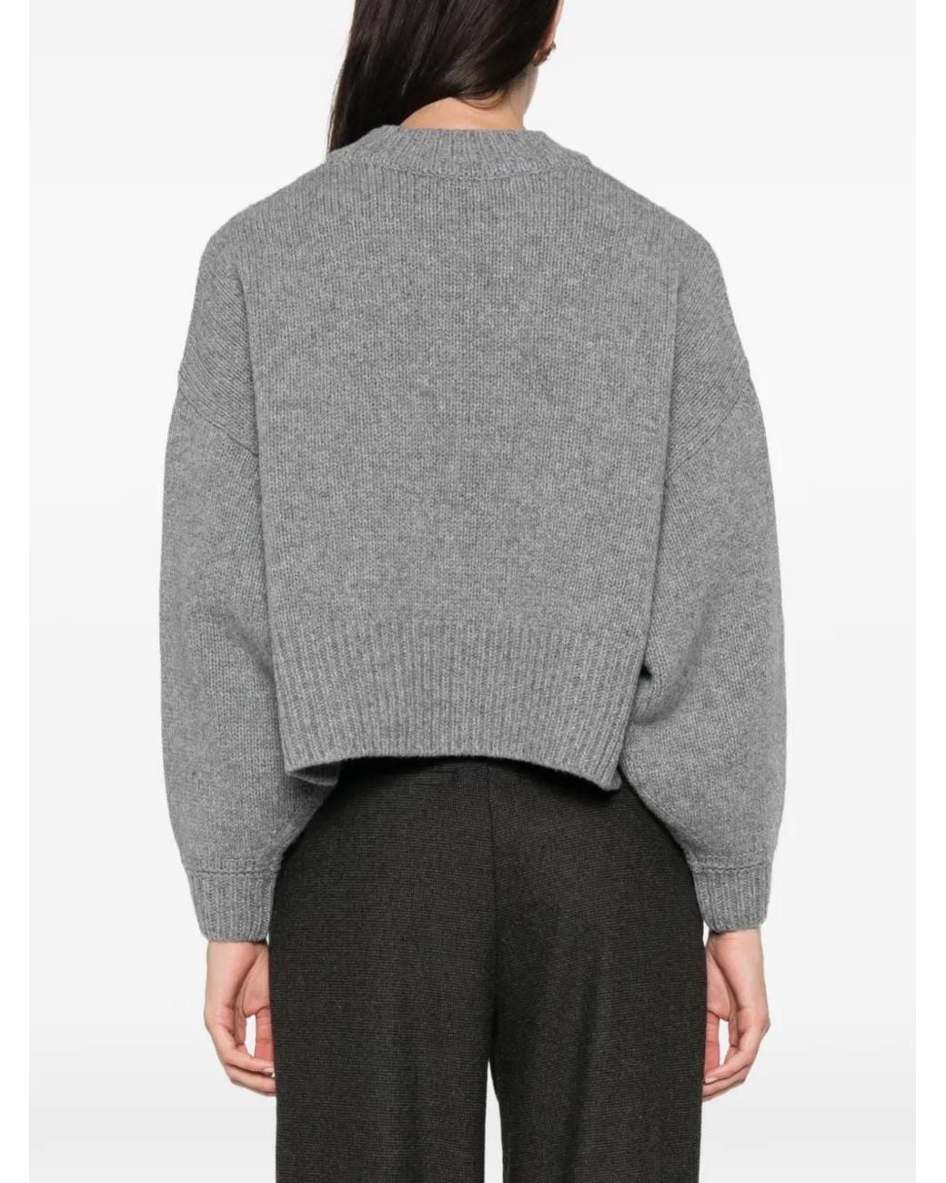 Sessun Gray Spero Ribbed-Knit Sweater