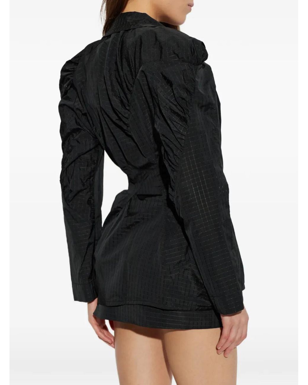 Vivienne Westwood Black Cloud Ruched Check Blazer