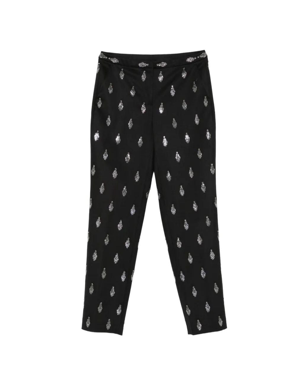 Genny Black Pantalon De Tailleur À Ornements