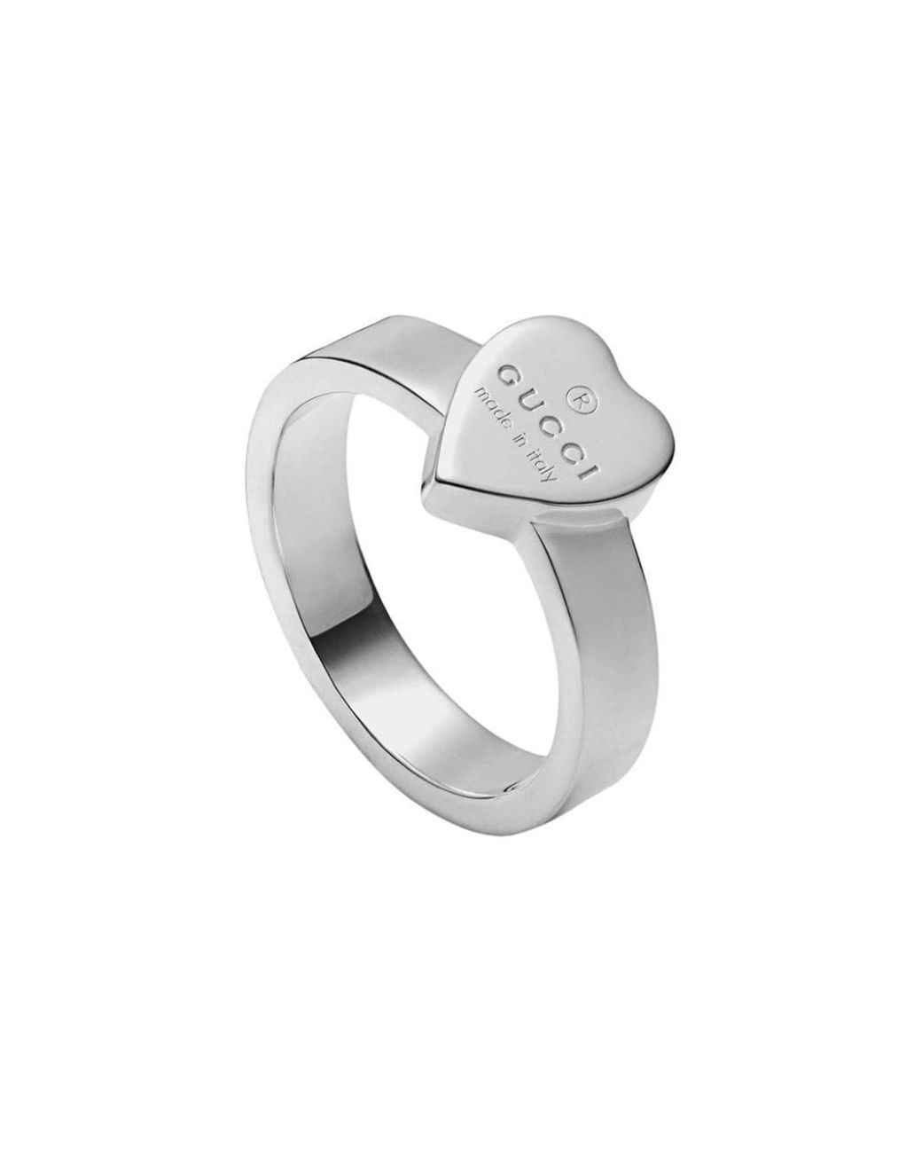 Gucci Heart Sterling-silver Ring in Metallic | Lyst