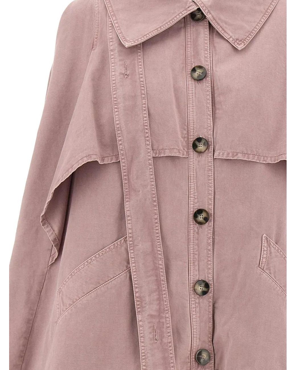 Blumarine Pink Asymmetrical Canvas Cape