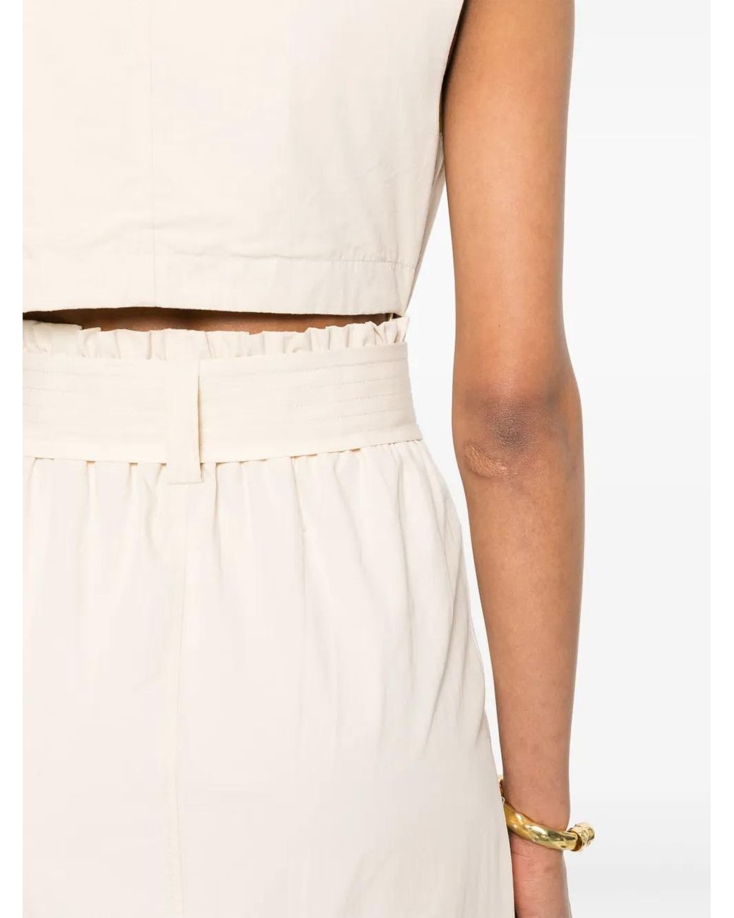 Twinset Natural Double-Breasted Midi Dress