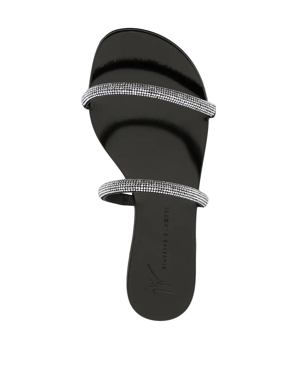 Giuseppe Zanotti Black Croisette Crystal-Embellished Sandals