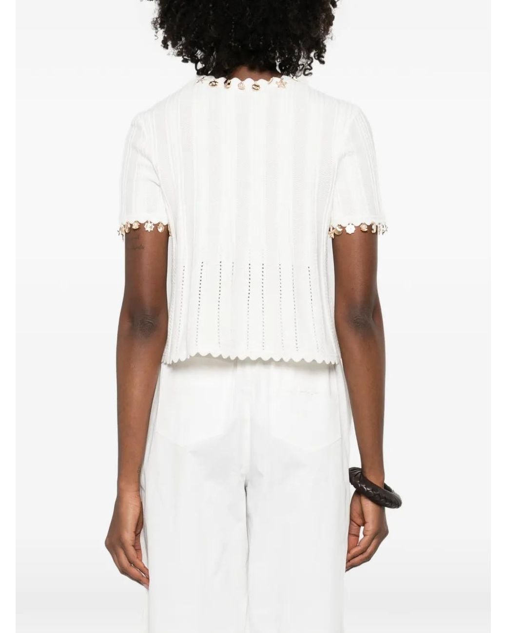 Maje White Jewellery Cardigan