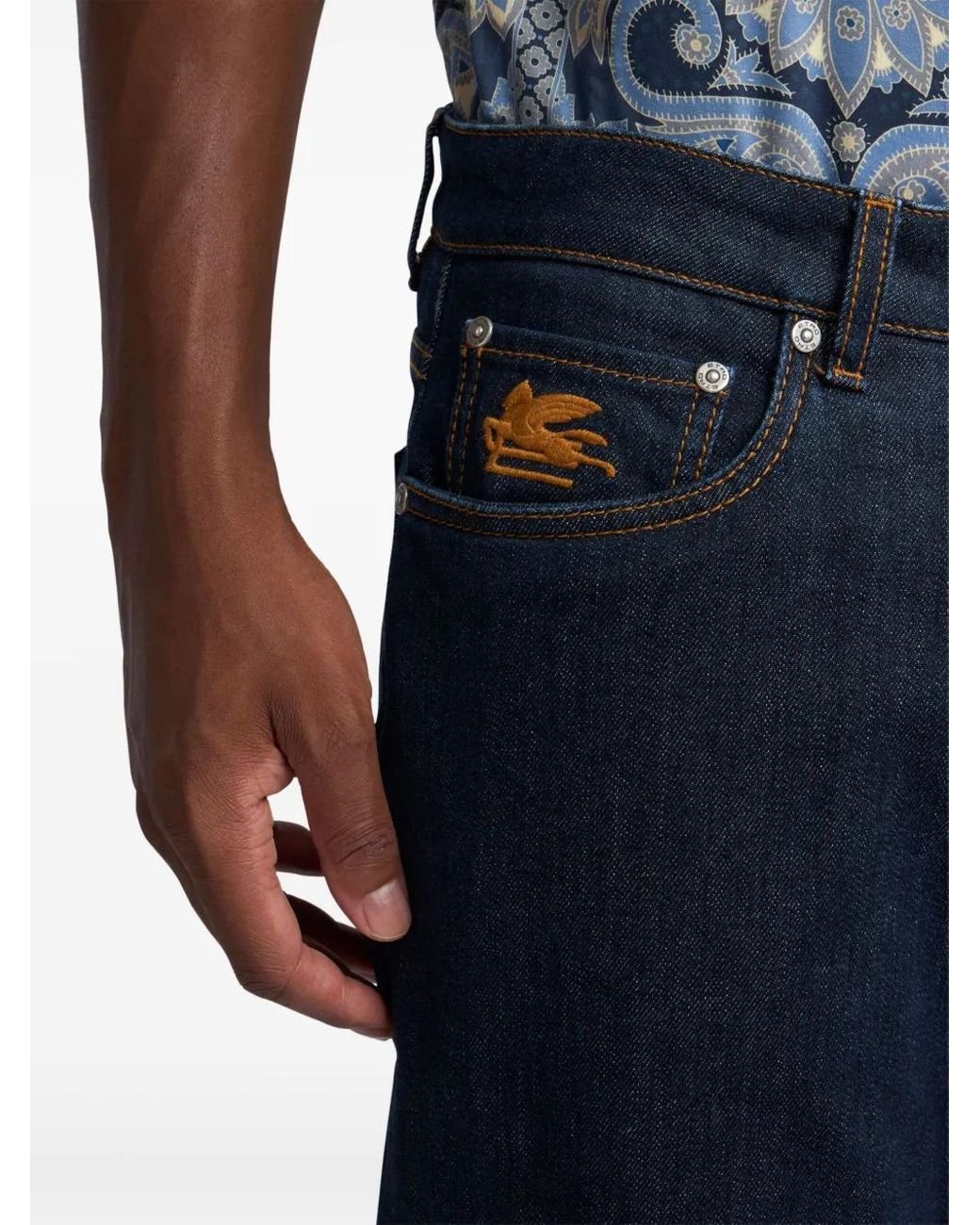 Etro Blue Five-Pocket Jeans for men