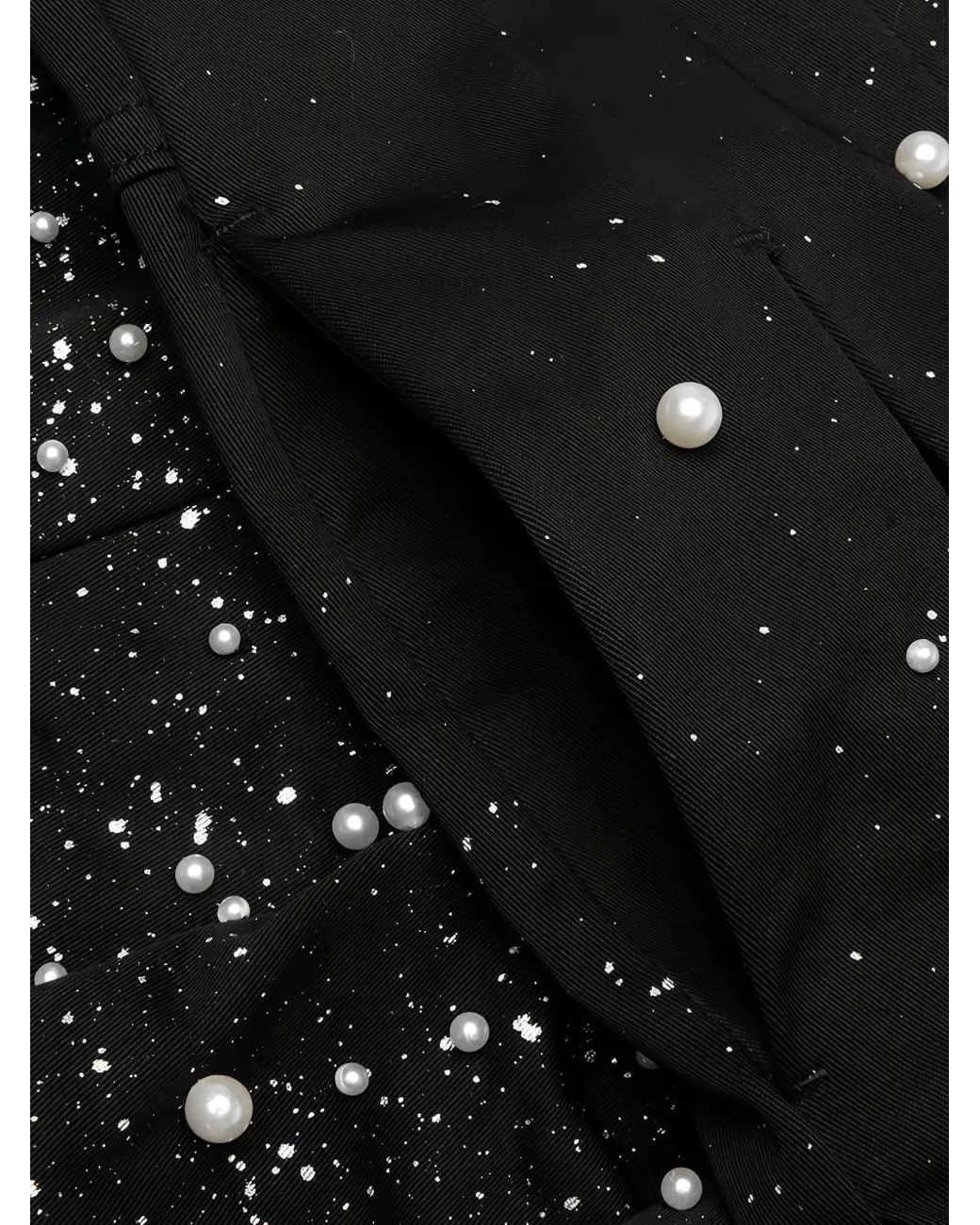BIRTH OF ROYAL CHILD Black Pearl-Embellished Pleated Shorts for men
