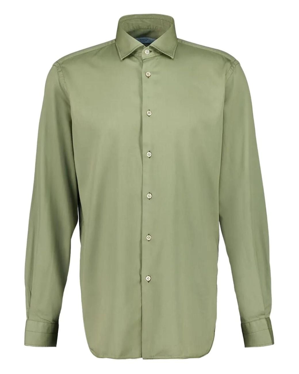 Boglioli Green Buttoned French Collar Shirt for men