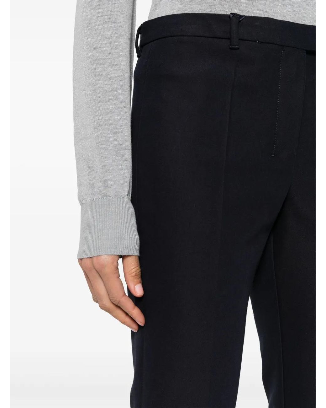 Max Mara Blue Pressed-Crease Flared Trousers