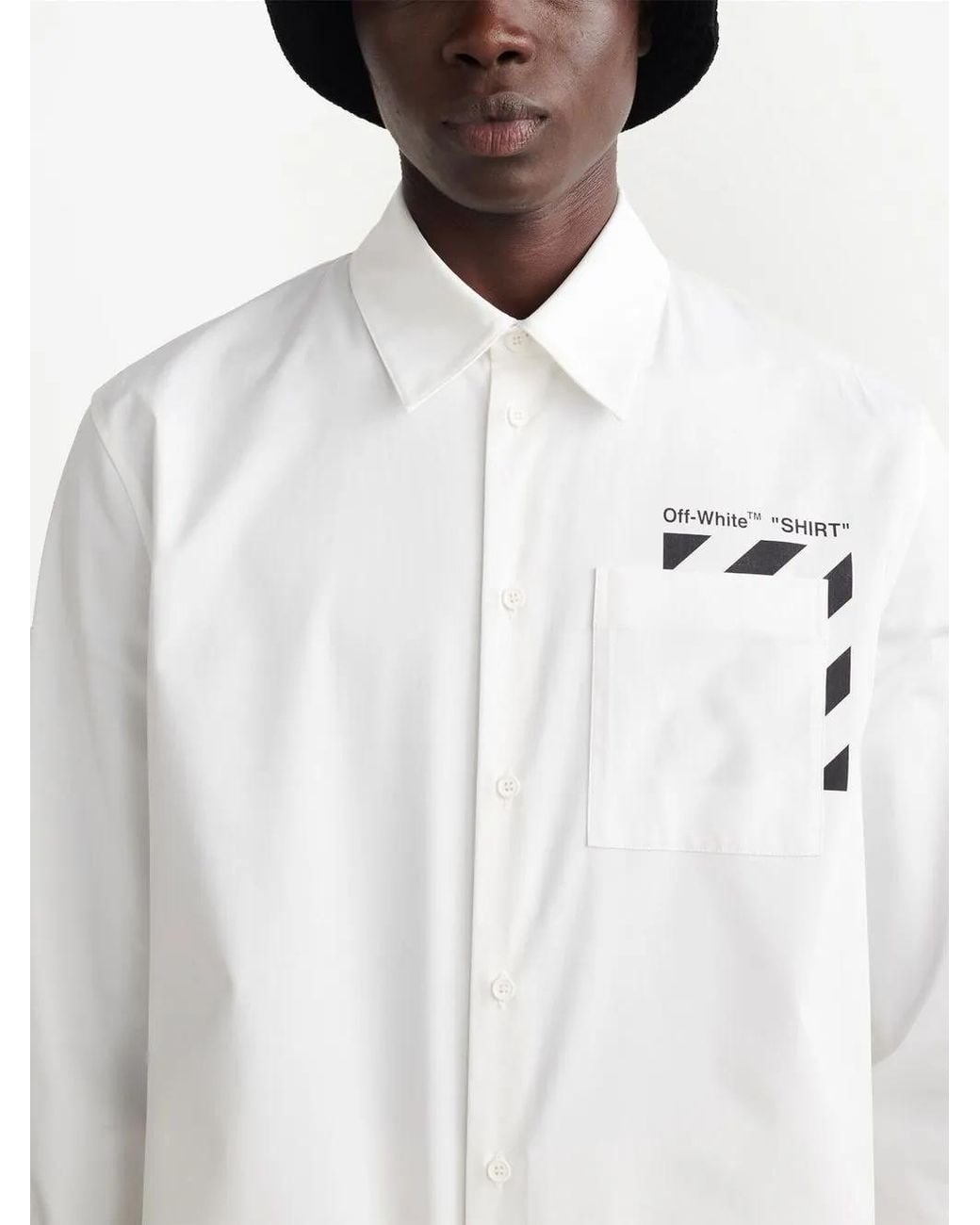 Off-White c/o Virgil Abloh White Diag-Stripe Cotton Shirt for men