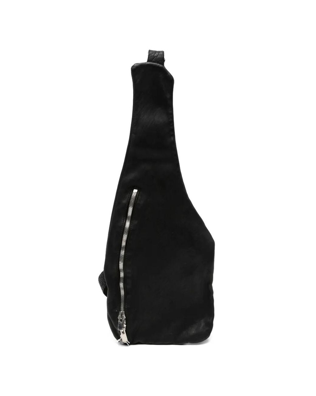 Guidi Black Leather Cross Body Bag for men