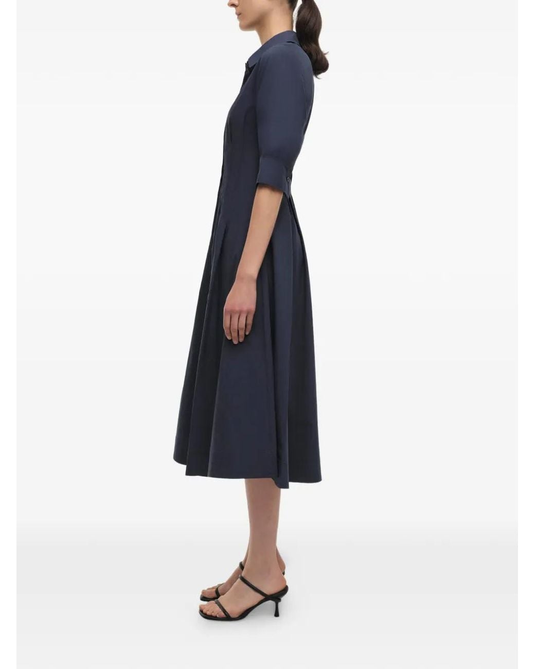 Jonathan Simkhai Blue Pleated Collared Dress