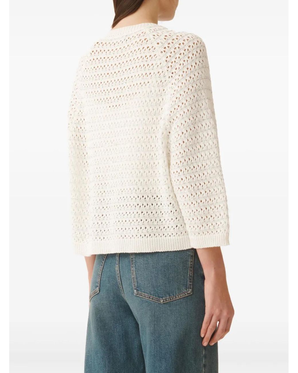 Fabiana Filippi Natural Open-Knit Cardigan