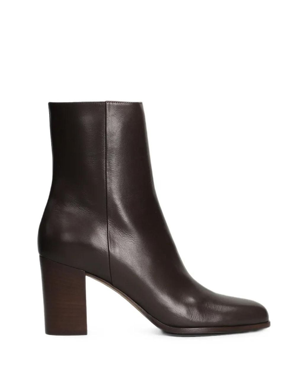 Mara Bini Brown Round-Toe Block-Heel Ankle Boots