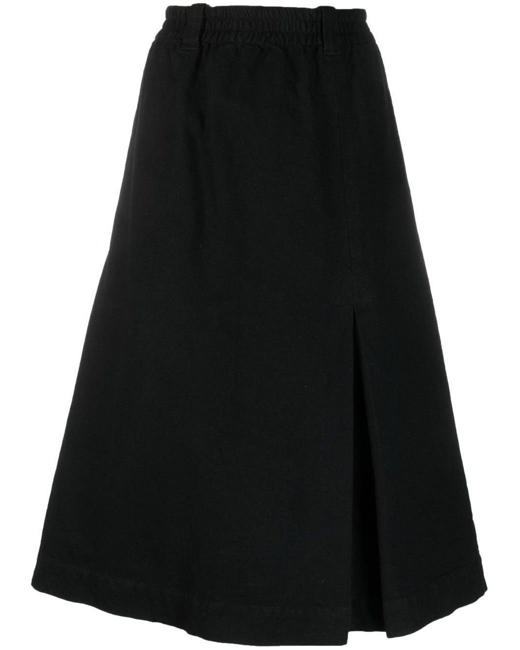 Margaret Howell A-line Box-pleat Midi Skirt in Black | Lyst UK