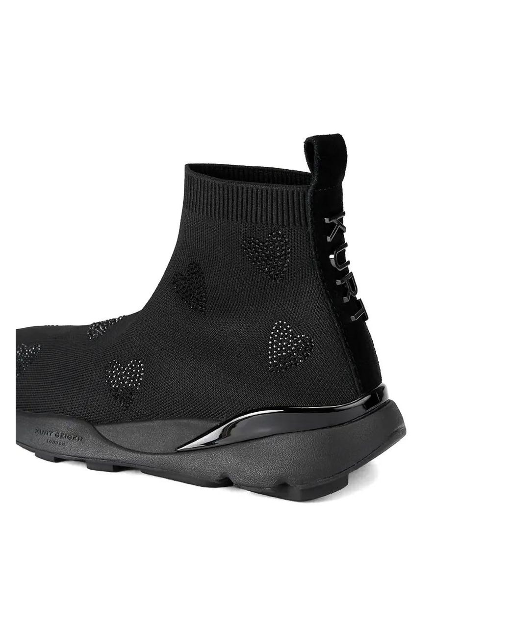 Kurt Geiger Black Heart-Embellished Sneakers