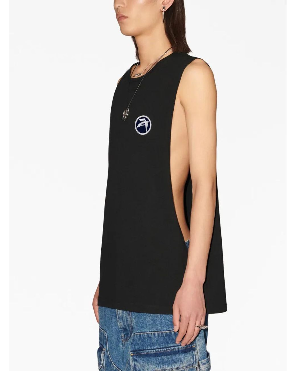 Ambush Black Logo-Patch Vest for men