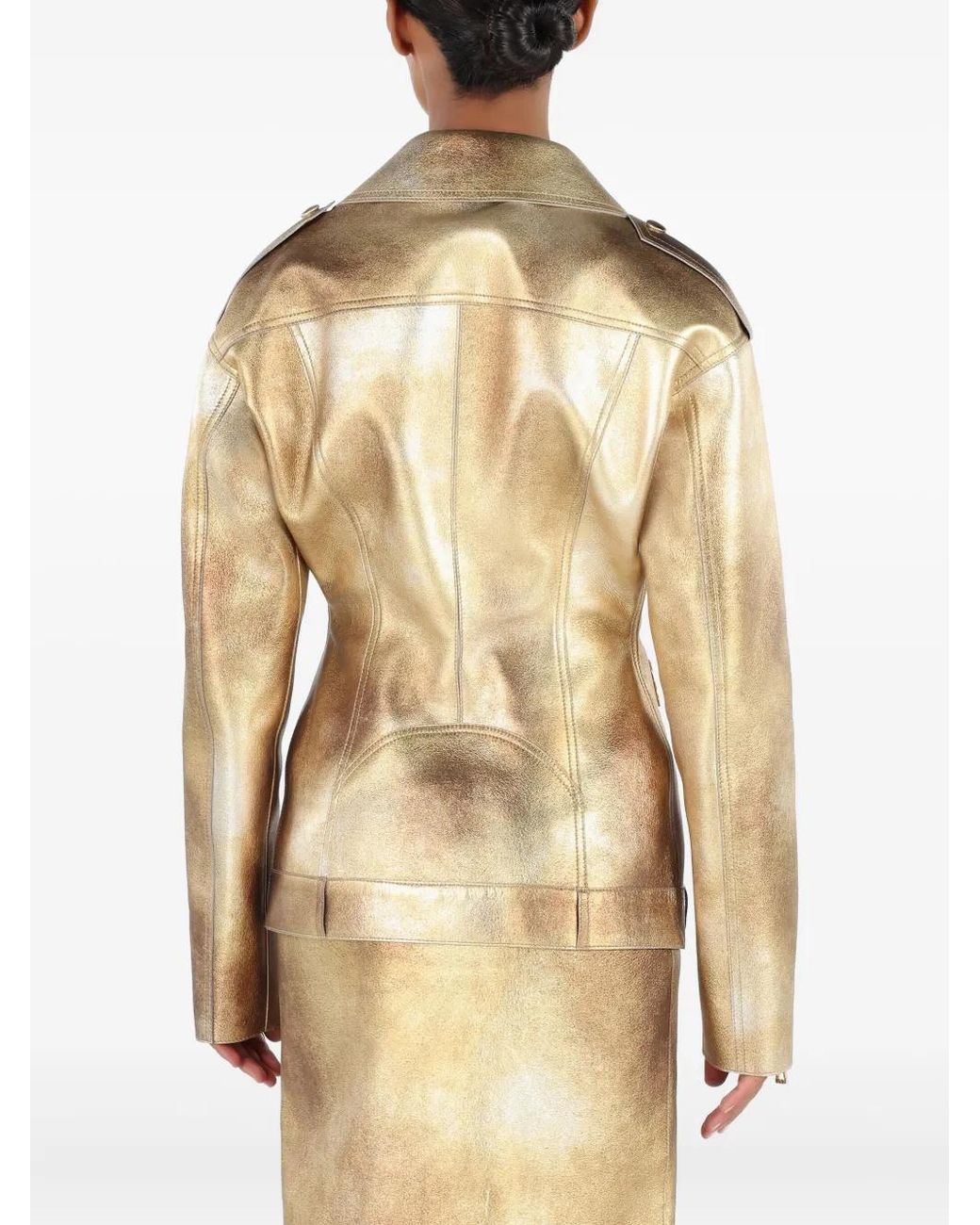 Roberto Cavalli Natural Leather Biker Jacket
