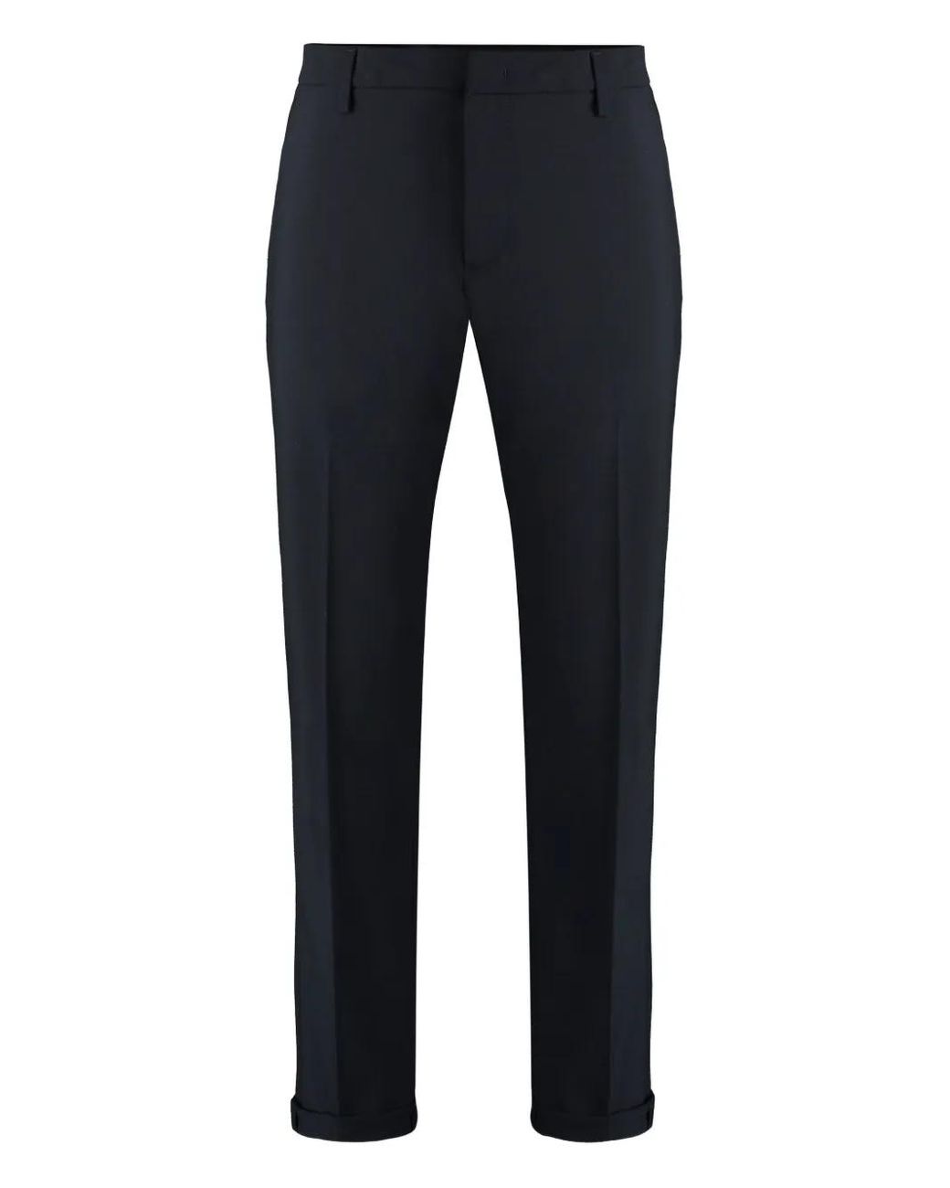 Dondup Blue Roll-Up Cuffs Tailored Trousers for men