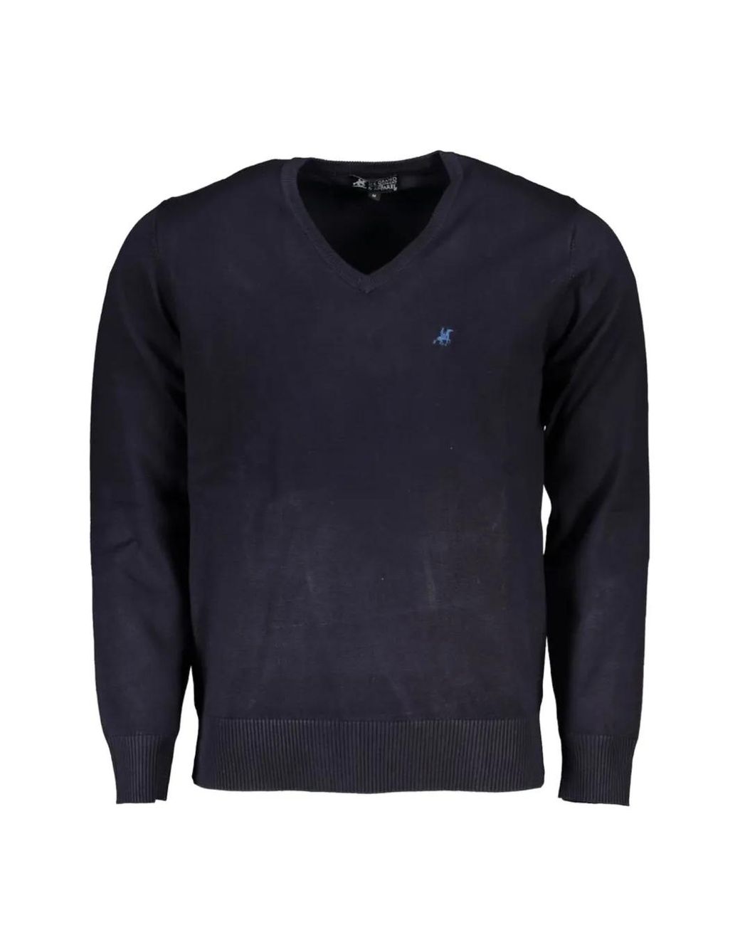 U.S. Grand Blue V-Neck Embroidered Sweater for men